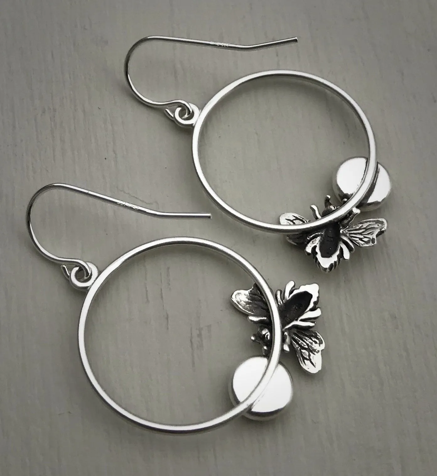 Citrine Honeybee Hoop Earrings