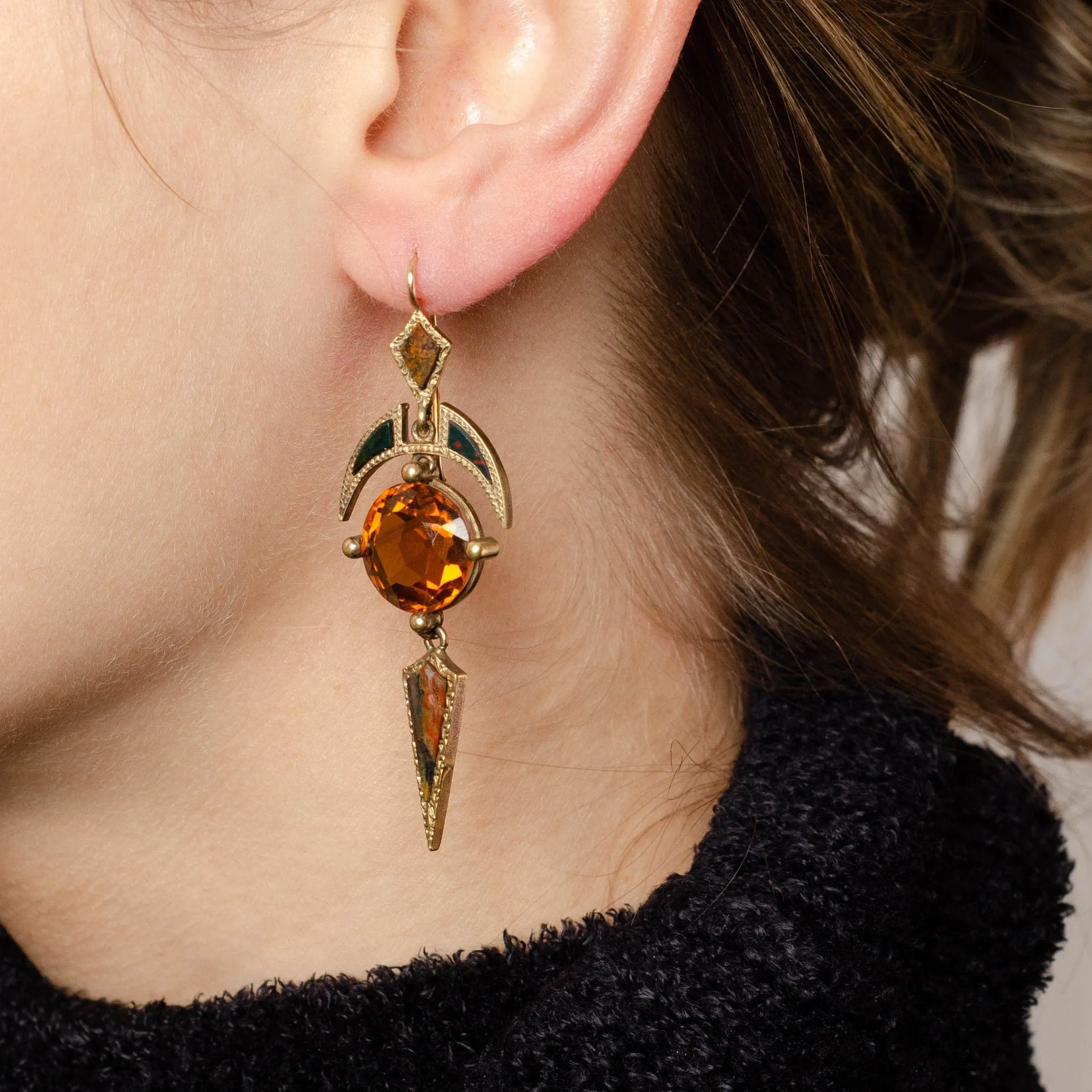 Citrine Statement Earrings | Dangle Earrings