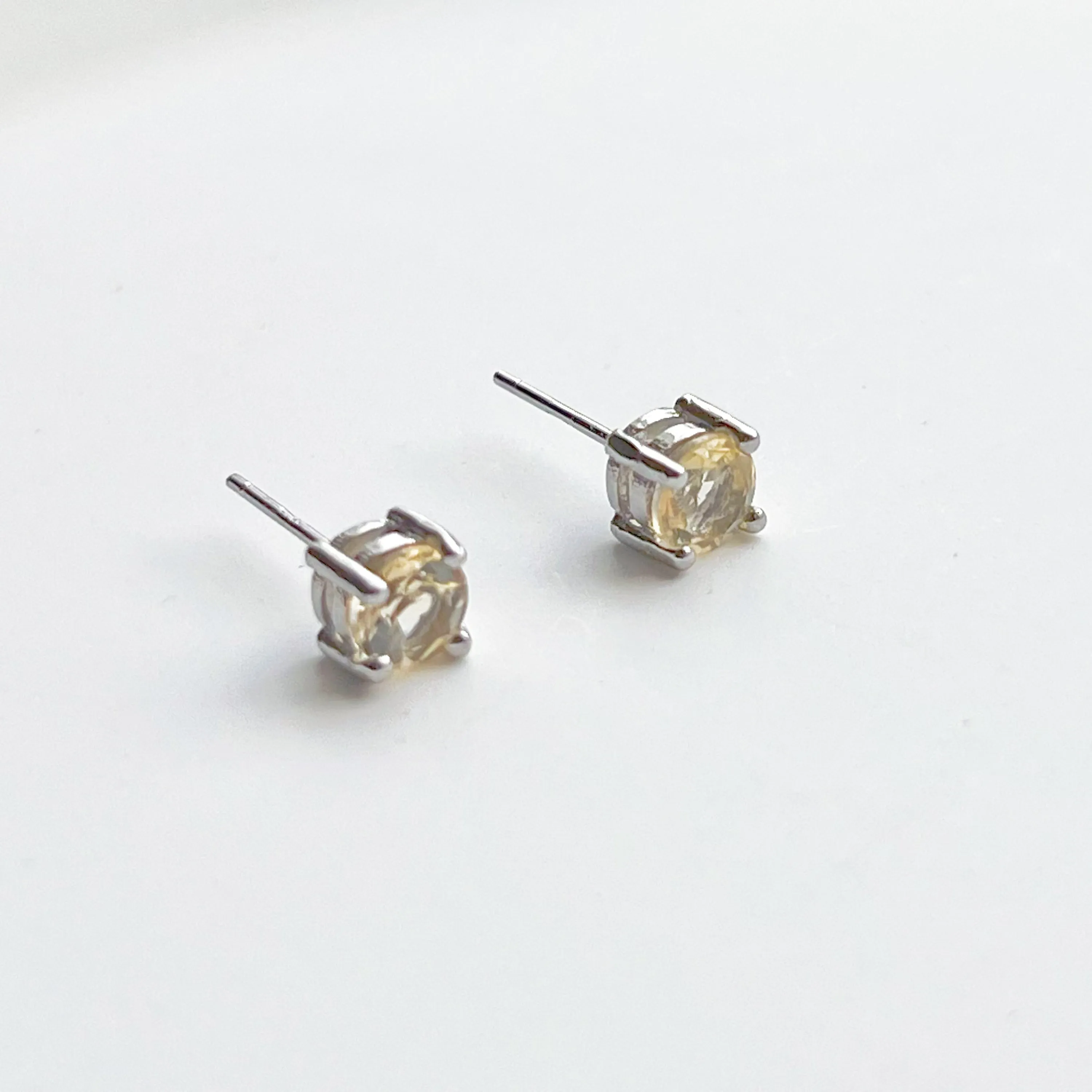 Citrine Stud Earrings - November Birthstone Gift Idea