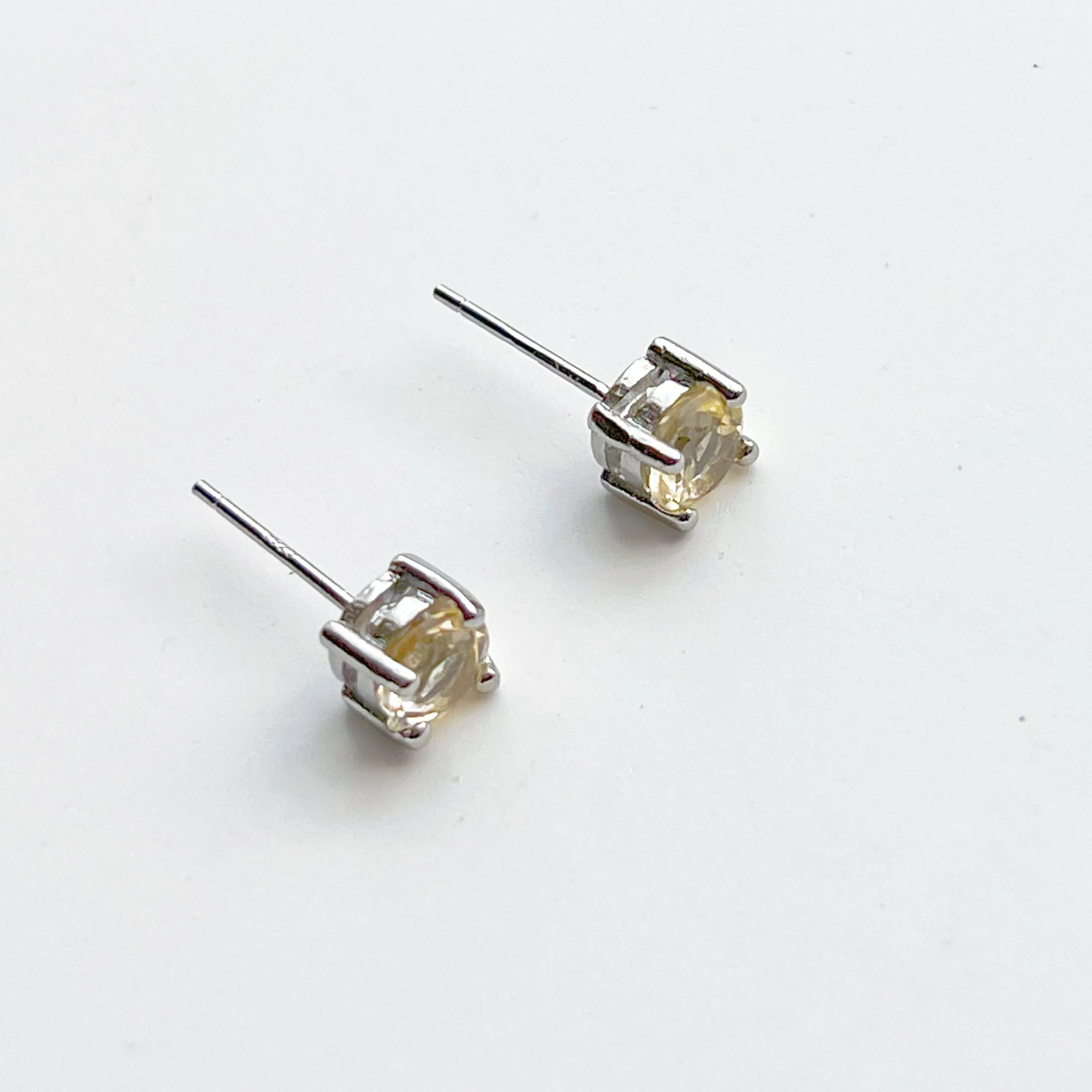 Citrine Stud Earrings - November Birthstone Gift Idea