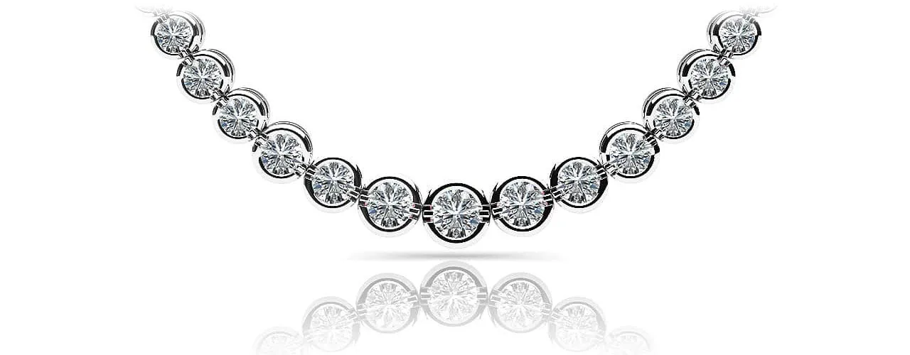 Classic Diamond Strand Necklace With Shiny Diamond Links  with 4.00 ct.(finished)