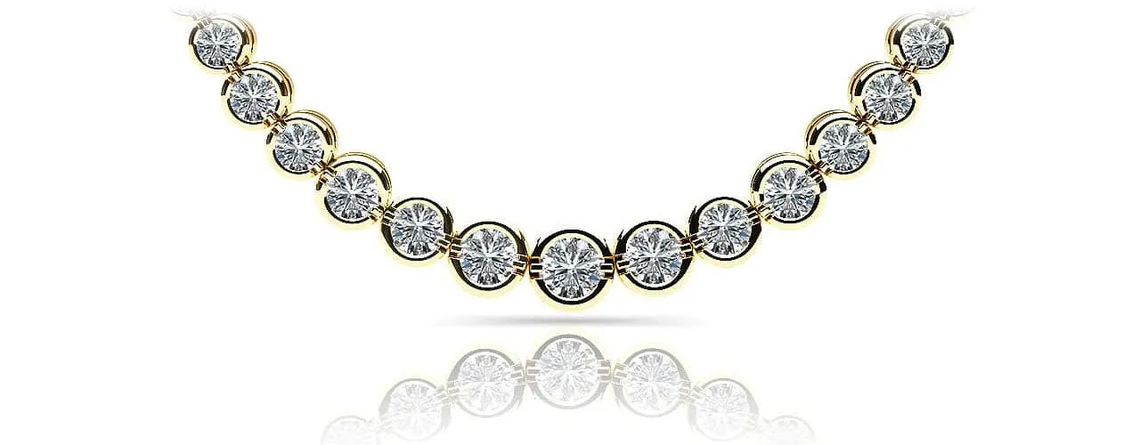 Classic Diamond Strand Necklace With Shiny Diamond Links  with 4.00 ct.(finished)