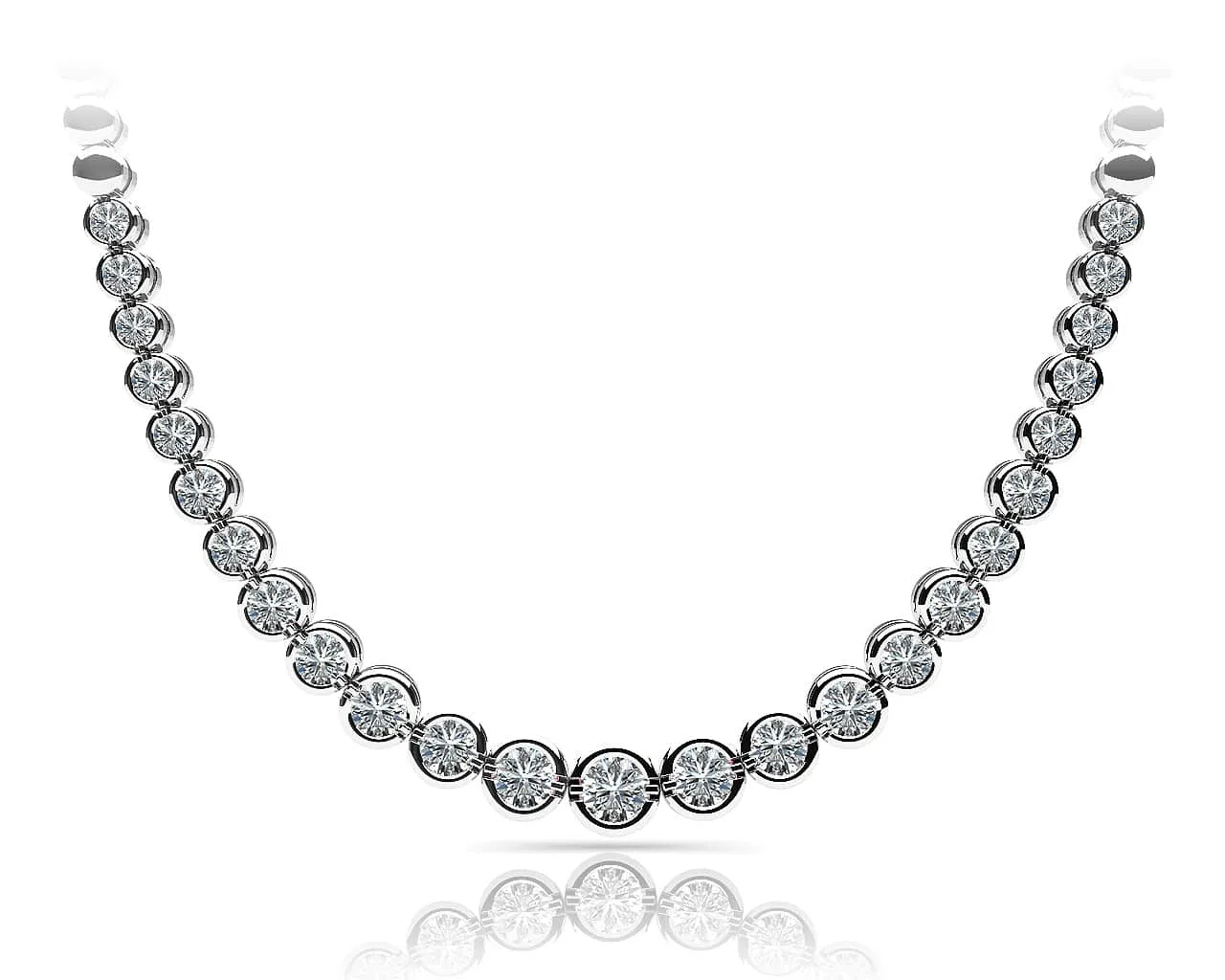 Classic Diamond Strand Necklace With Shiny Diamond Links  with 4.00 ct.(finished)