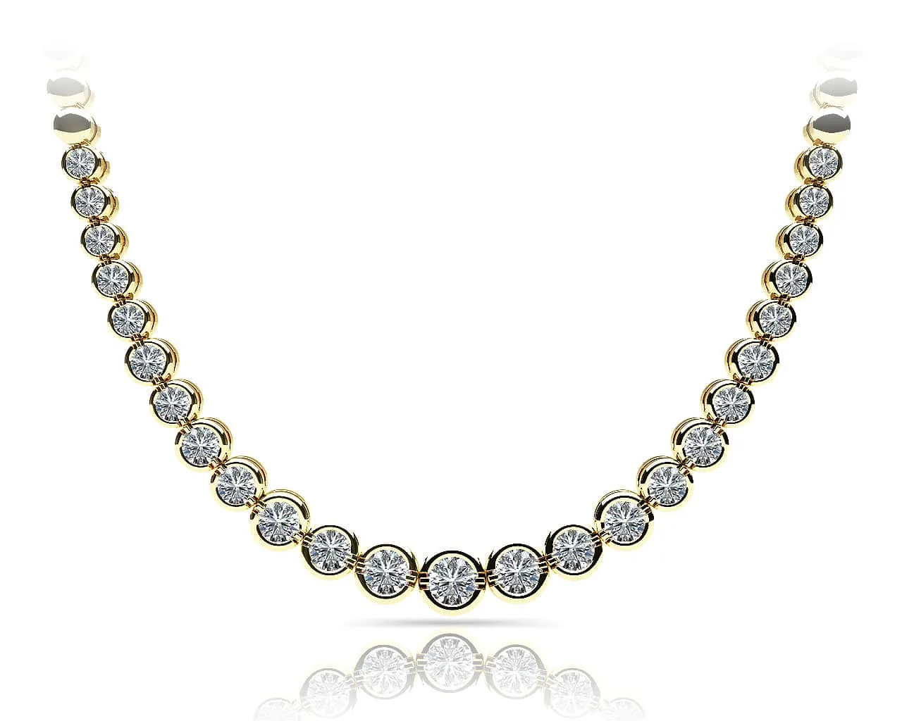 Classic Diamond Strand Necklace With Shiny Diamond Links  with 4.00 ct.(finished)