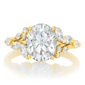 Classique Creations Marquise and Round Diamond Constellation Cluster Engagement Ring