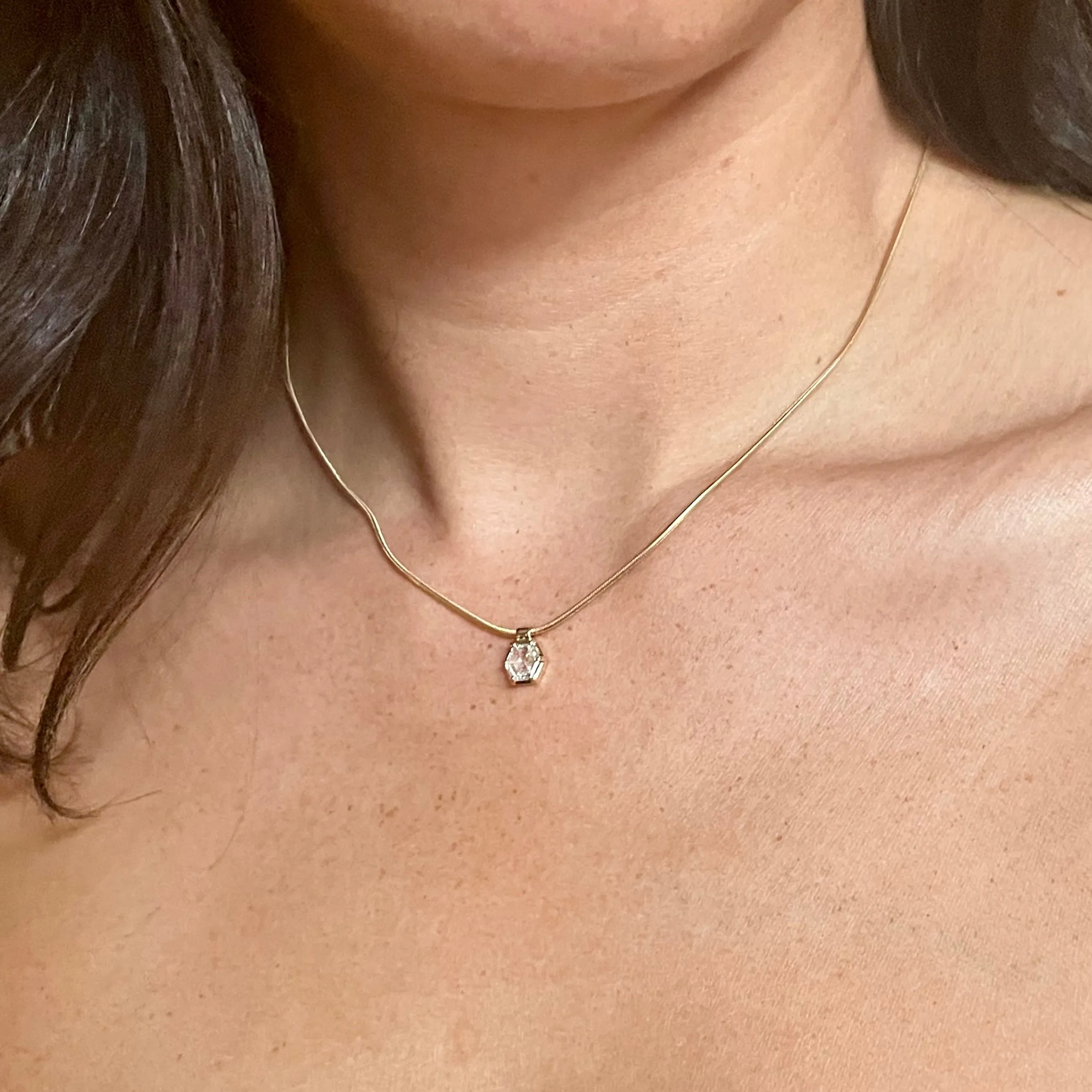 Clea Necklace ~ Hex Rose Cut Diamond