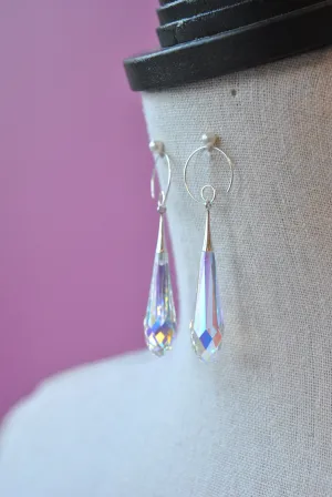 CLEAR AB CUT SWAROVSKI CRYSTALS STATEMENT EARRINGS