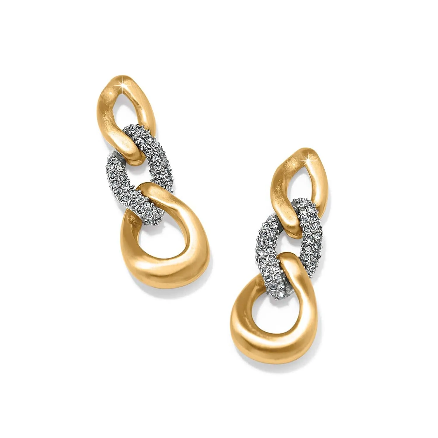 Cleo Pave Gold Link Post Drop Earring