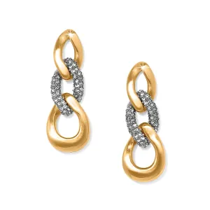 Cleo Pave Gold Link Post Drop Earring