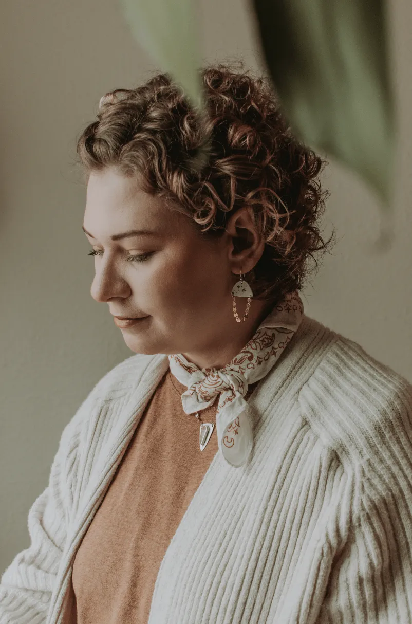 Cosmic Dangler Earrings, Silver with Gold Accent
