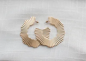Crashing Waves Gold Statement Earrings