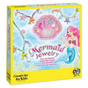 Creativity for Kids Mermaid Jewelry - String Mermaid Beads, Create 8 Jewelry Pieces - Great for Beginners