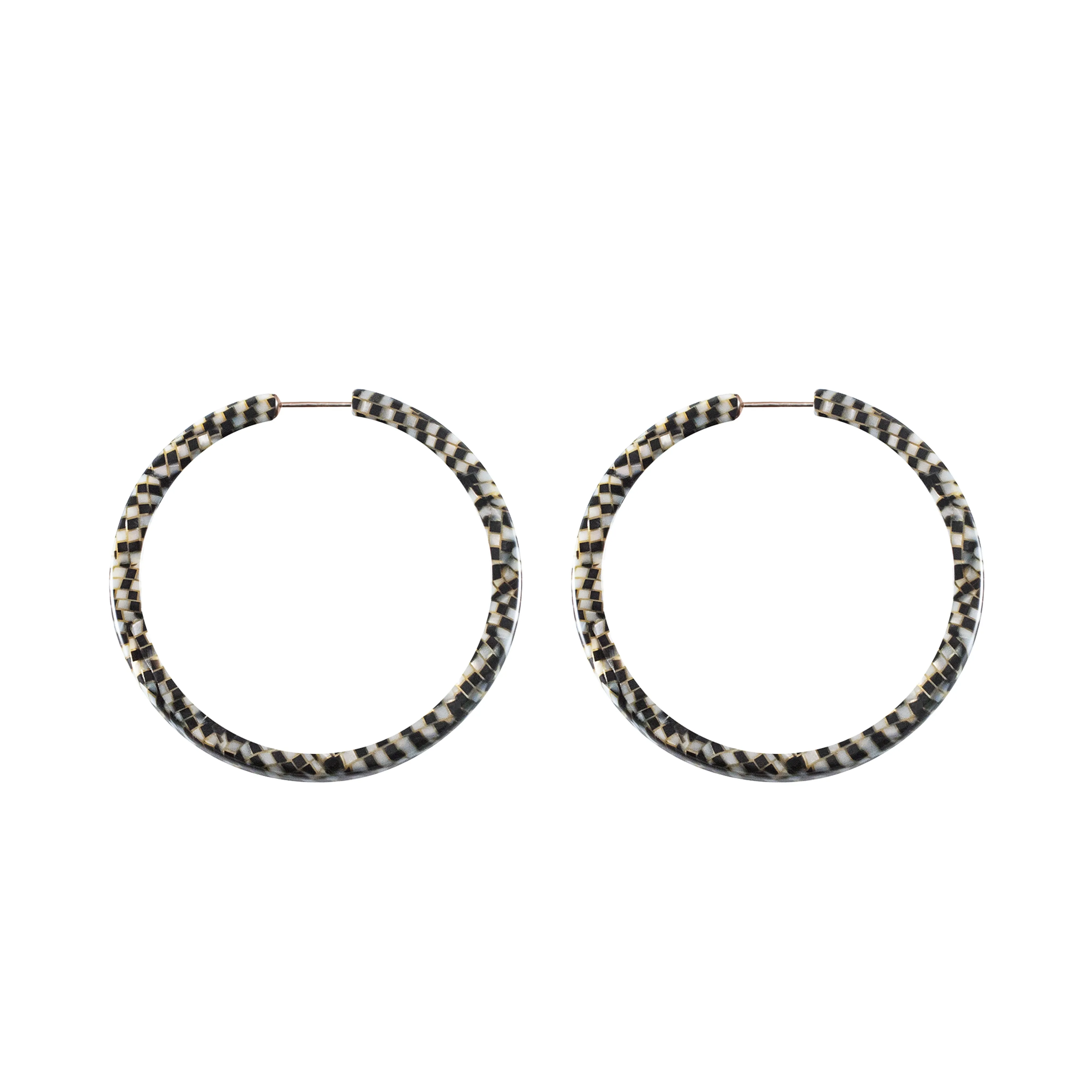 Creole Medium Damier Hoop Earrings