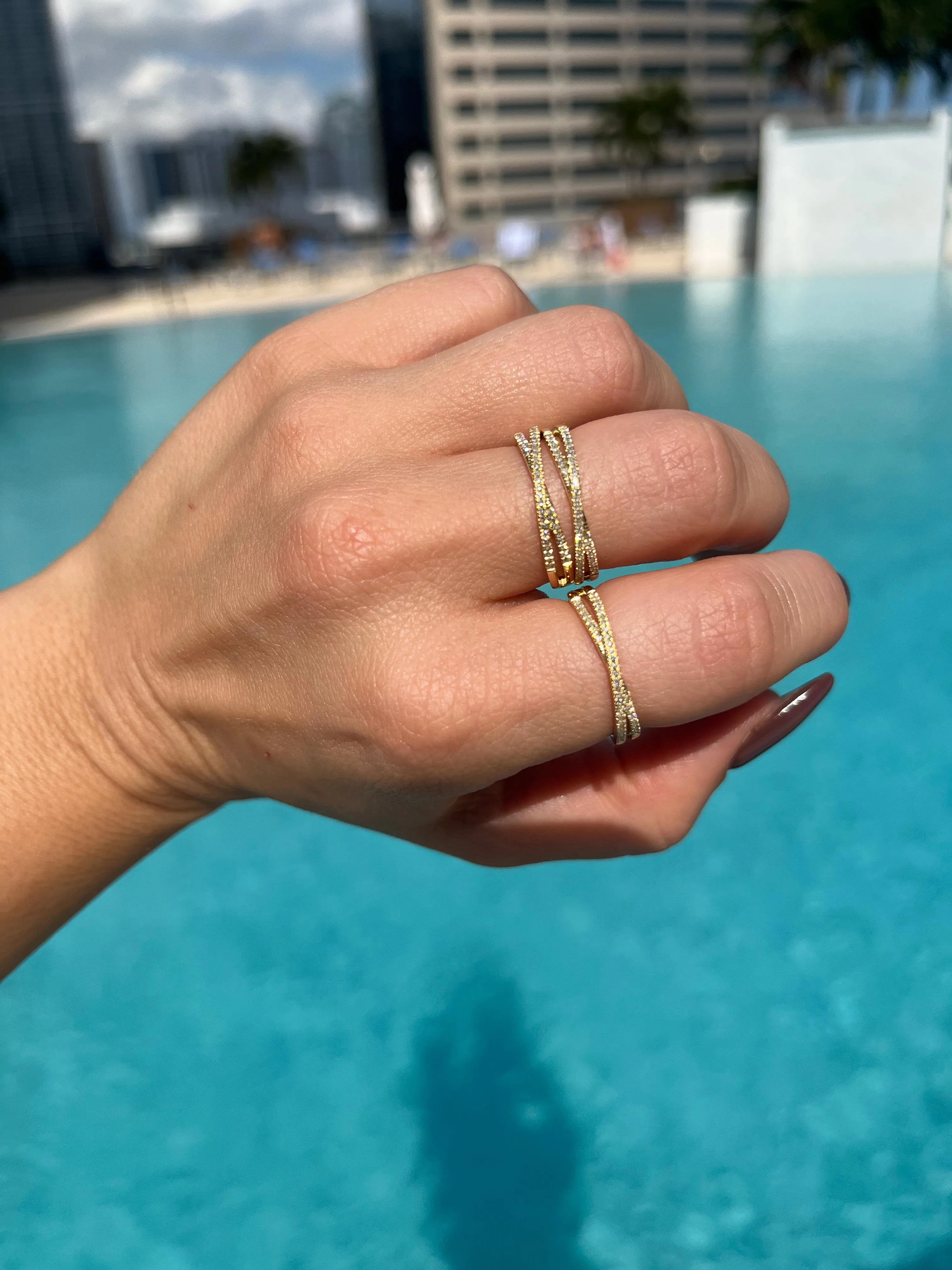 Criss Cross Pave Diamond Ring