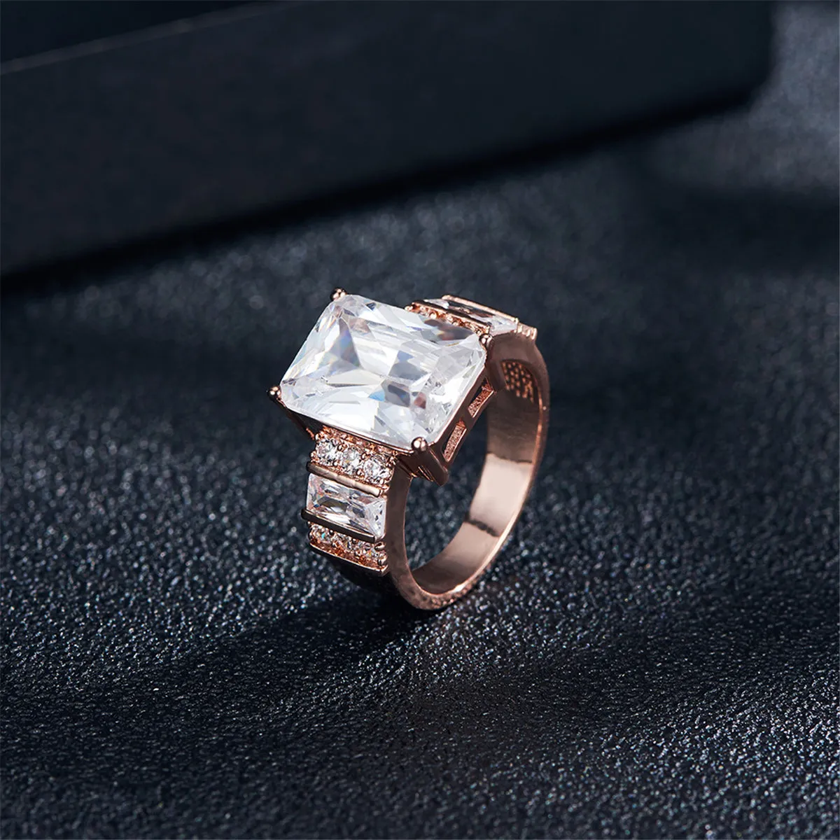 Crystal & Cubic Zirconia Emerald-Cut Ring