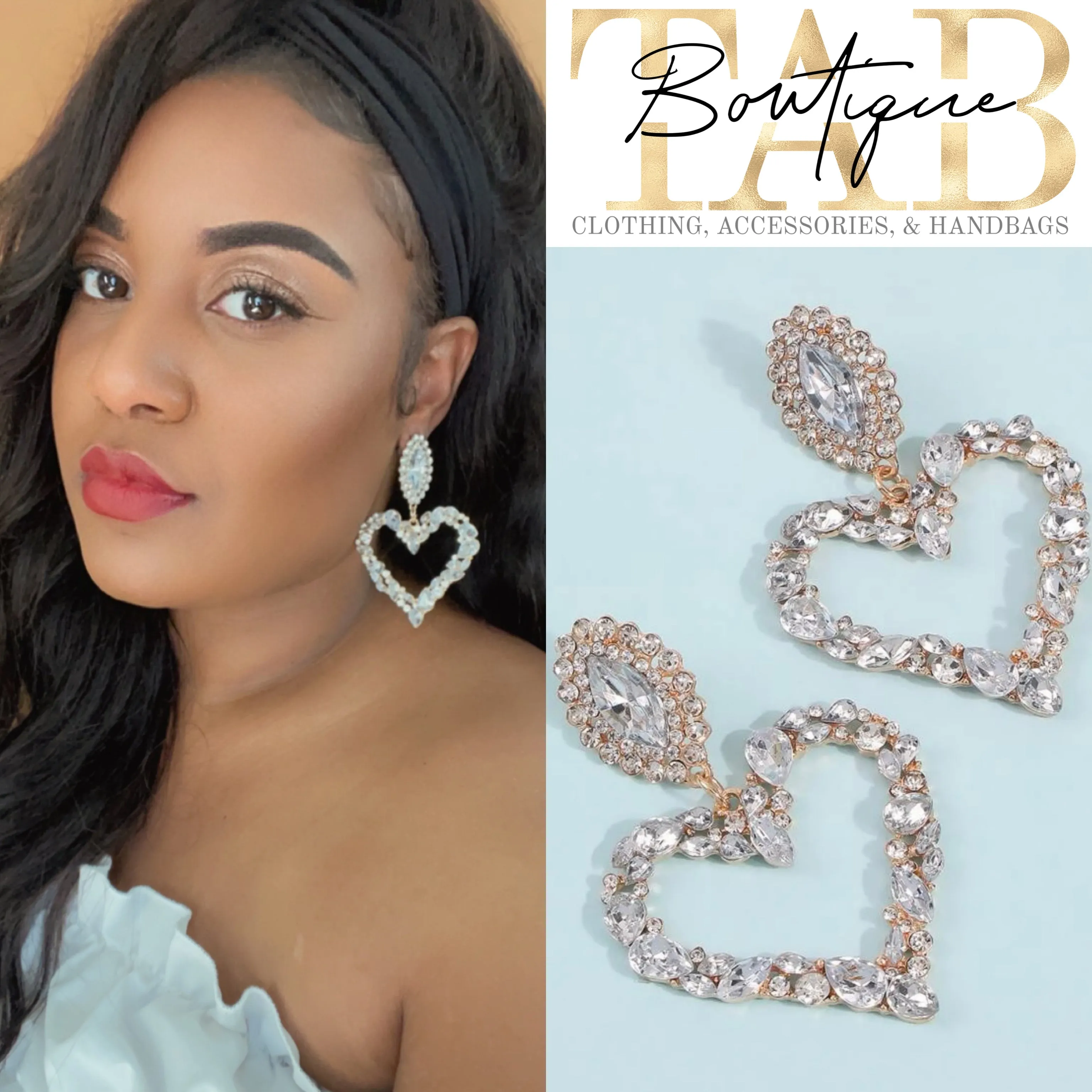 Crystal Heart Earrings