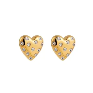 Crystal Heart Studs
