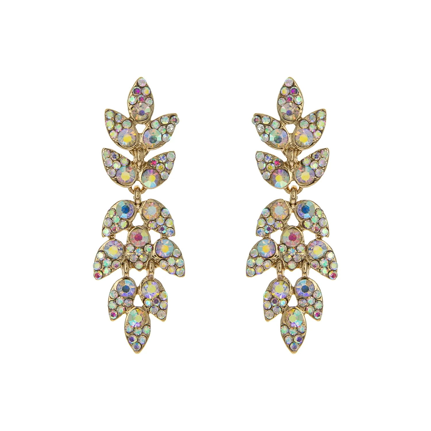 Crystal Leaf Earrings