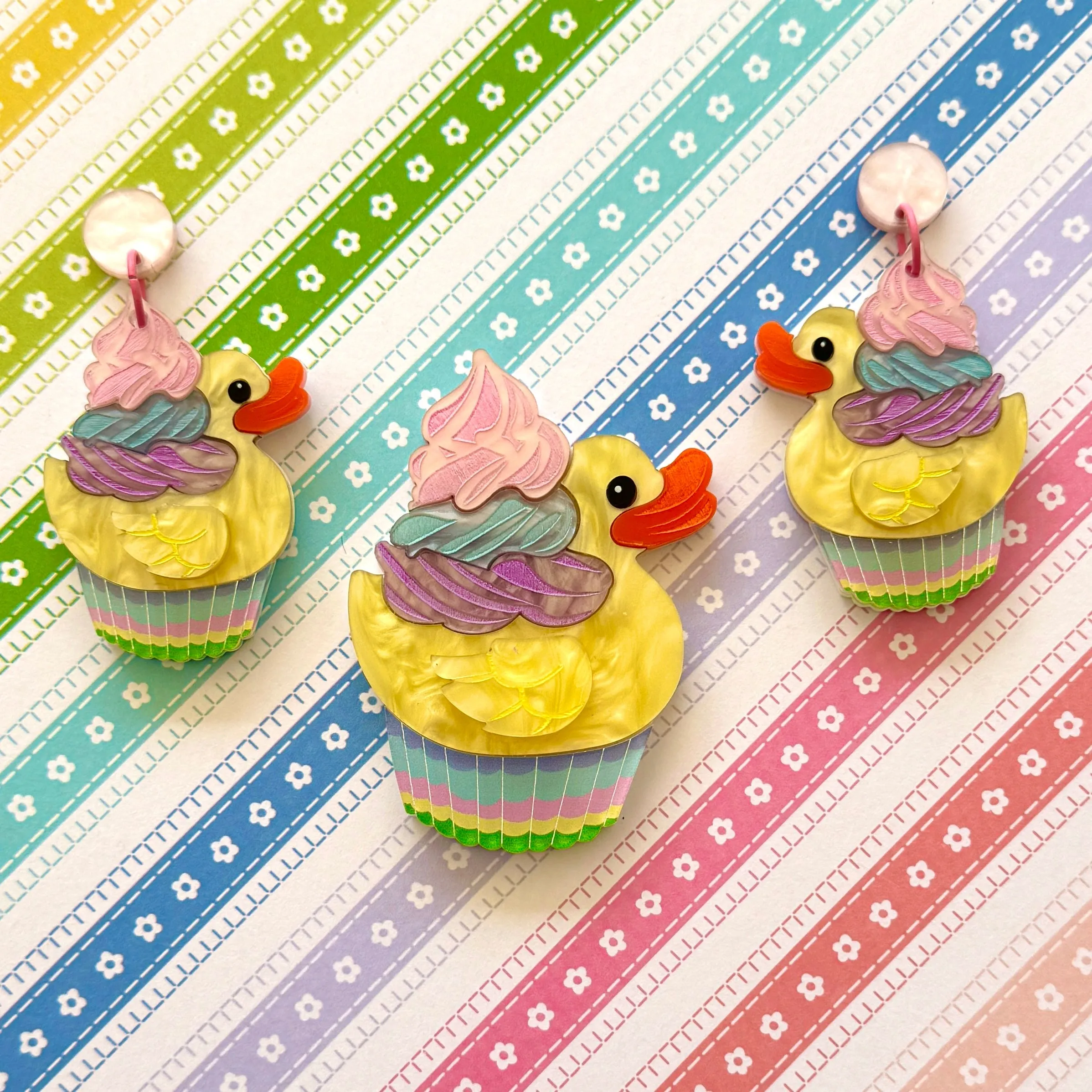 Cupcake 🧁 Ducky - Brooch - Set of 2