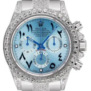 Custom Arabic Rolex Daytona Steel/White Gold Diamond Set Oyster 116520