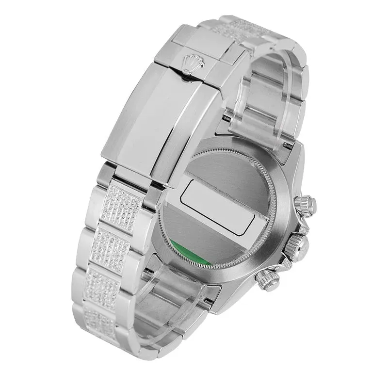 Custom Arabic Rolex Daytona Steel/White Gold Diamond Set Oyster 116520