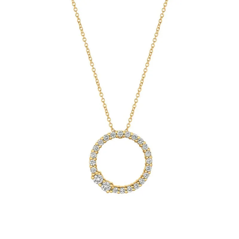 CUTOUT CIRCLE DIAMOND NECKLACE 14K GOLD (0.75 CTW)