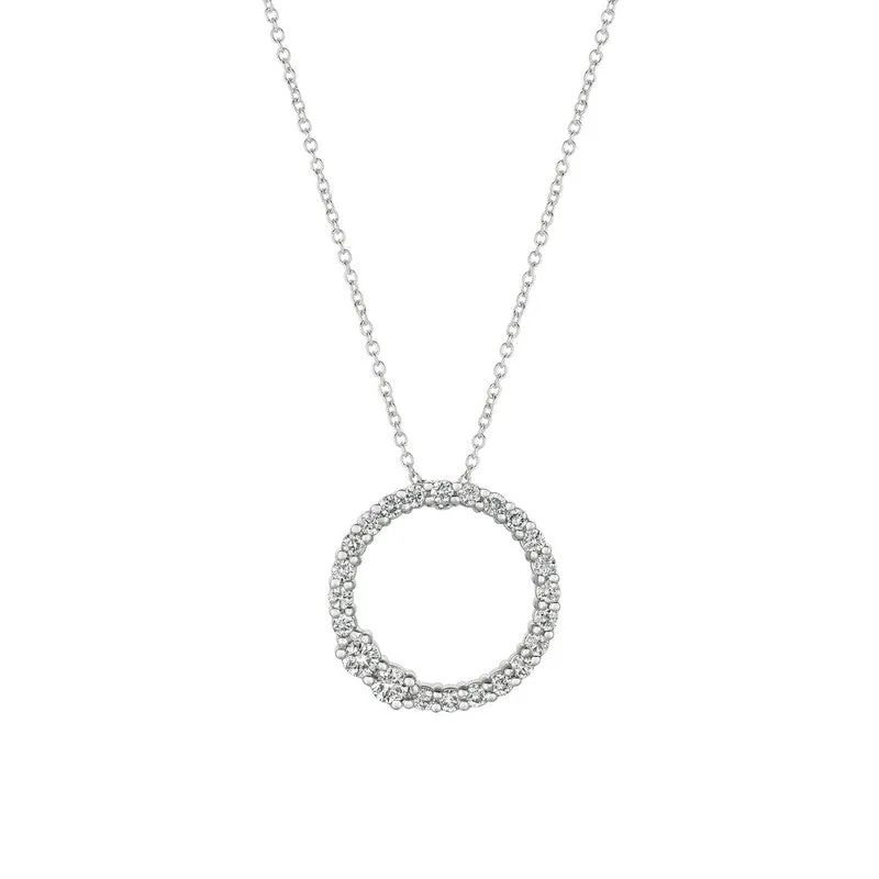 CUTOUT CIRCLE DIAMOND NECKLACE 14K GOLD (0.75 CTW)
