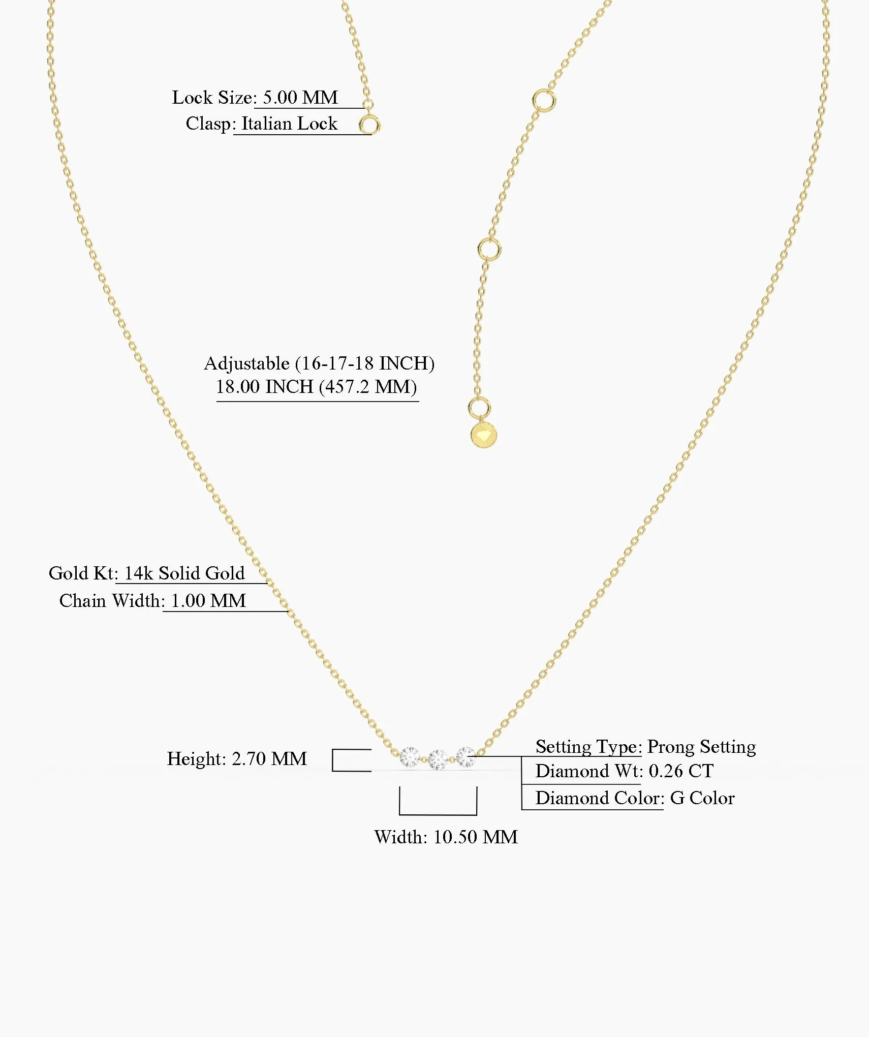 Dainty 14K Gold Trio Necklace