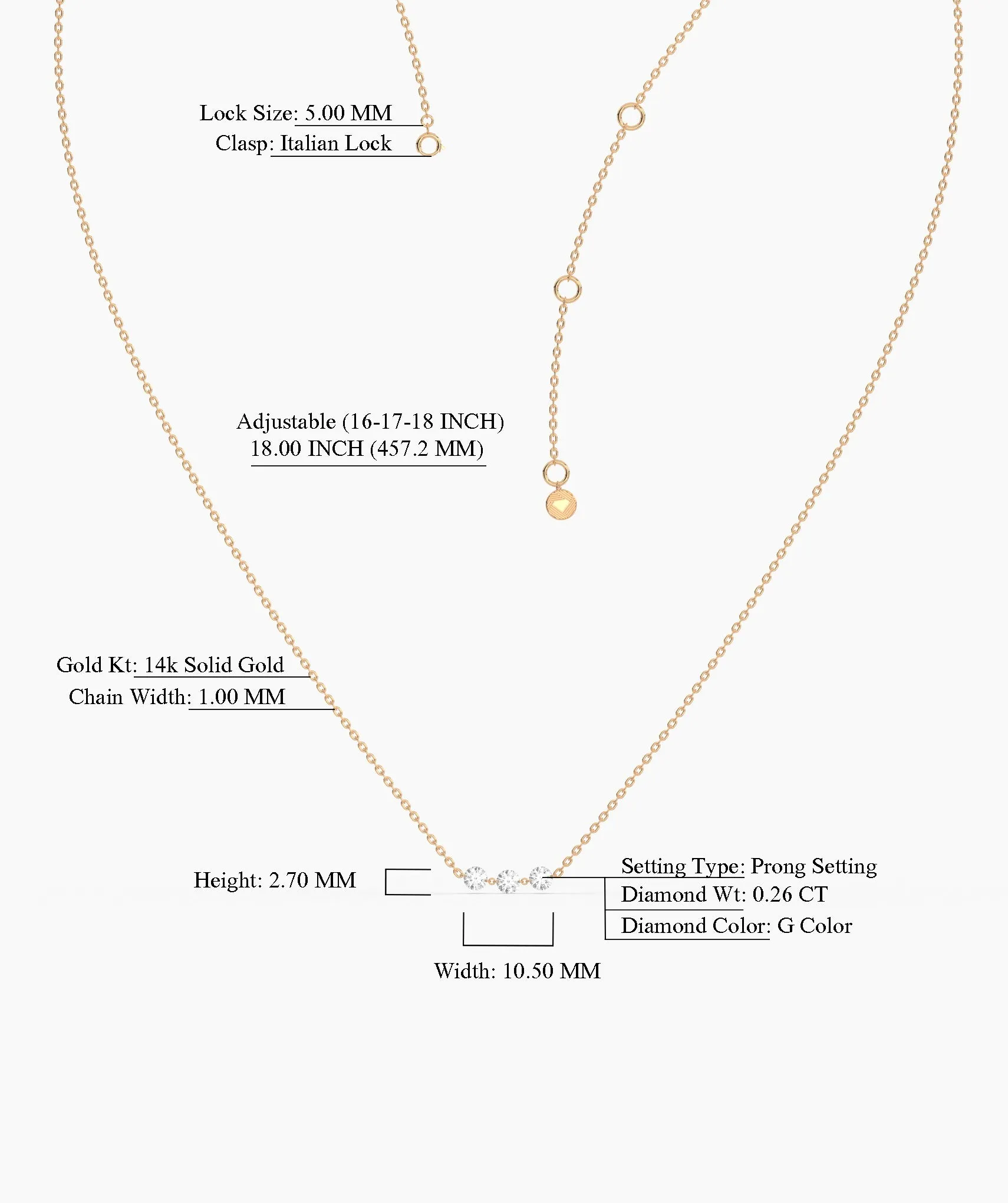 Dainty 14K Gold Trio Necklace