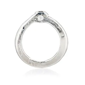 Dainty Sterling Diamond Stack Ring