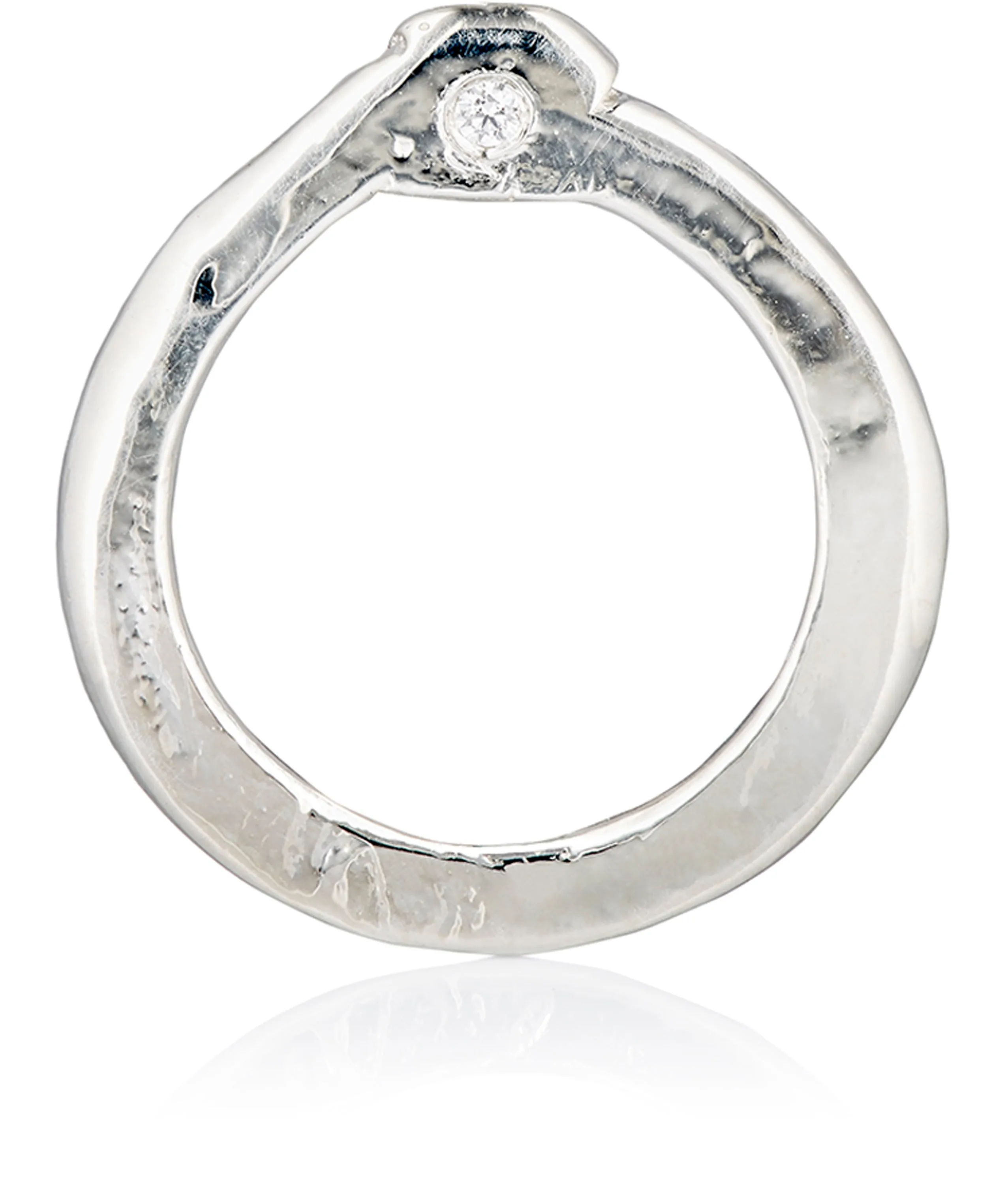 Dainty Sterling Diamond Stack Ring