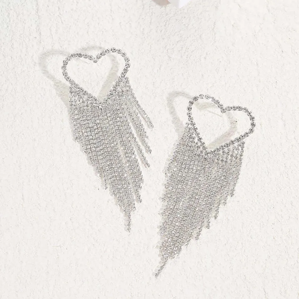 Dazzle Heart Statement Earrings