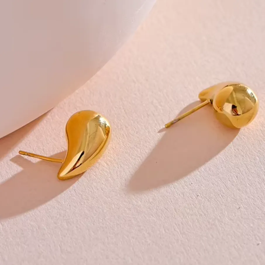 Delphine | Gold Plated Baby Tear Drop Statement Earrings