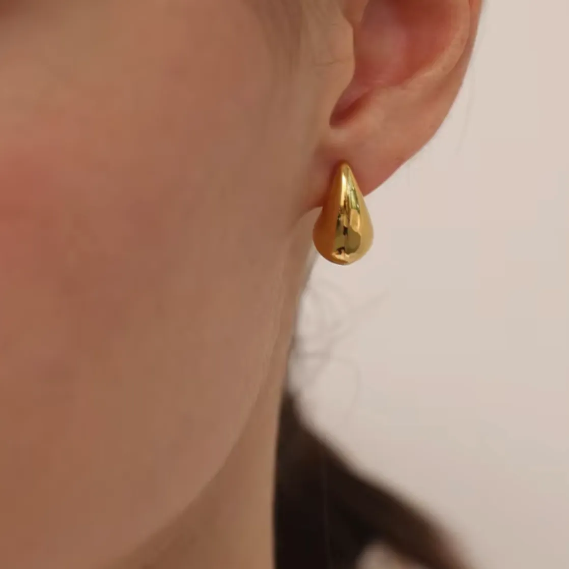 Delphine | Gold Plated Baby Tear Drop Statement Earrings