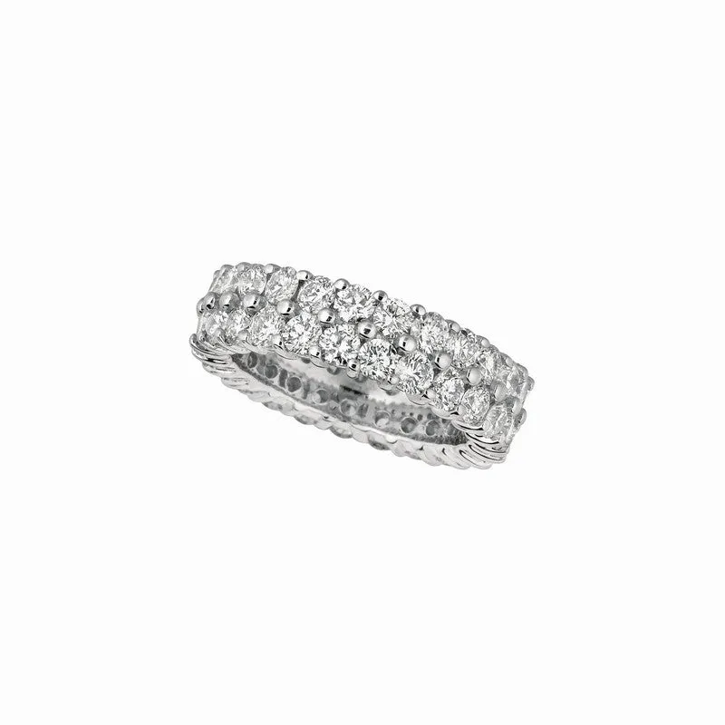 DIAMOND 2 ROWS ETERNITY RING 18K GOLD (4.3 CTW)