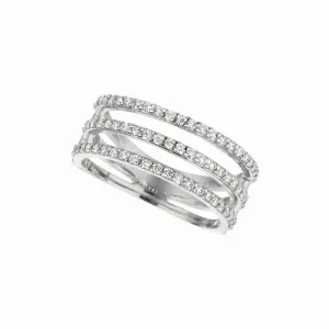 DIAMOND 3 ROWS RING 14K GOLD (0.6 CTW)