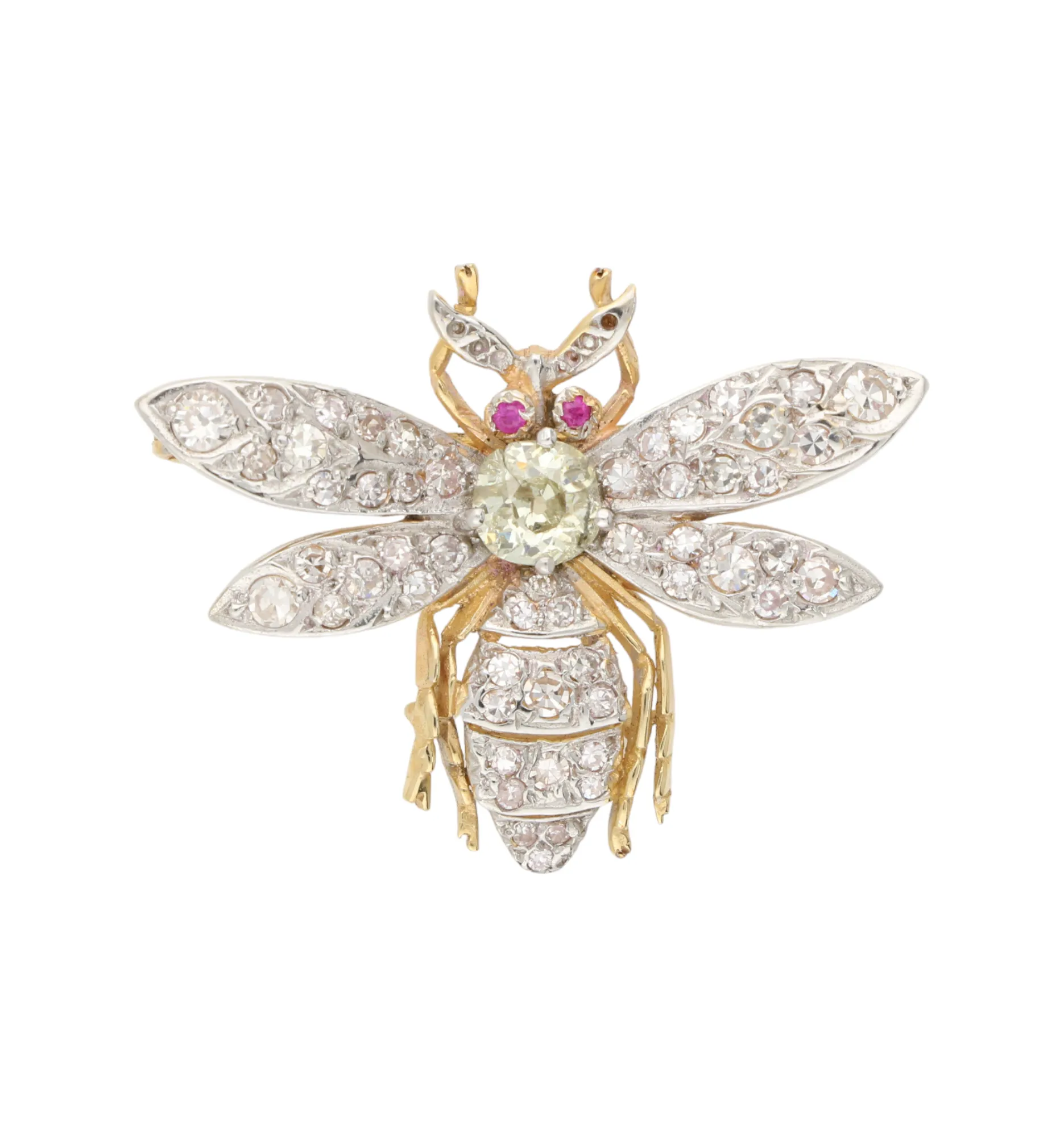 Diamond and ruby set bee brooch