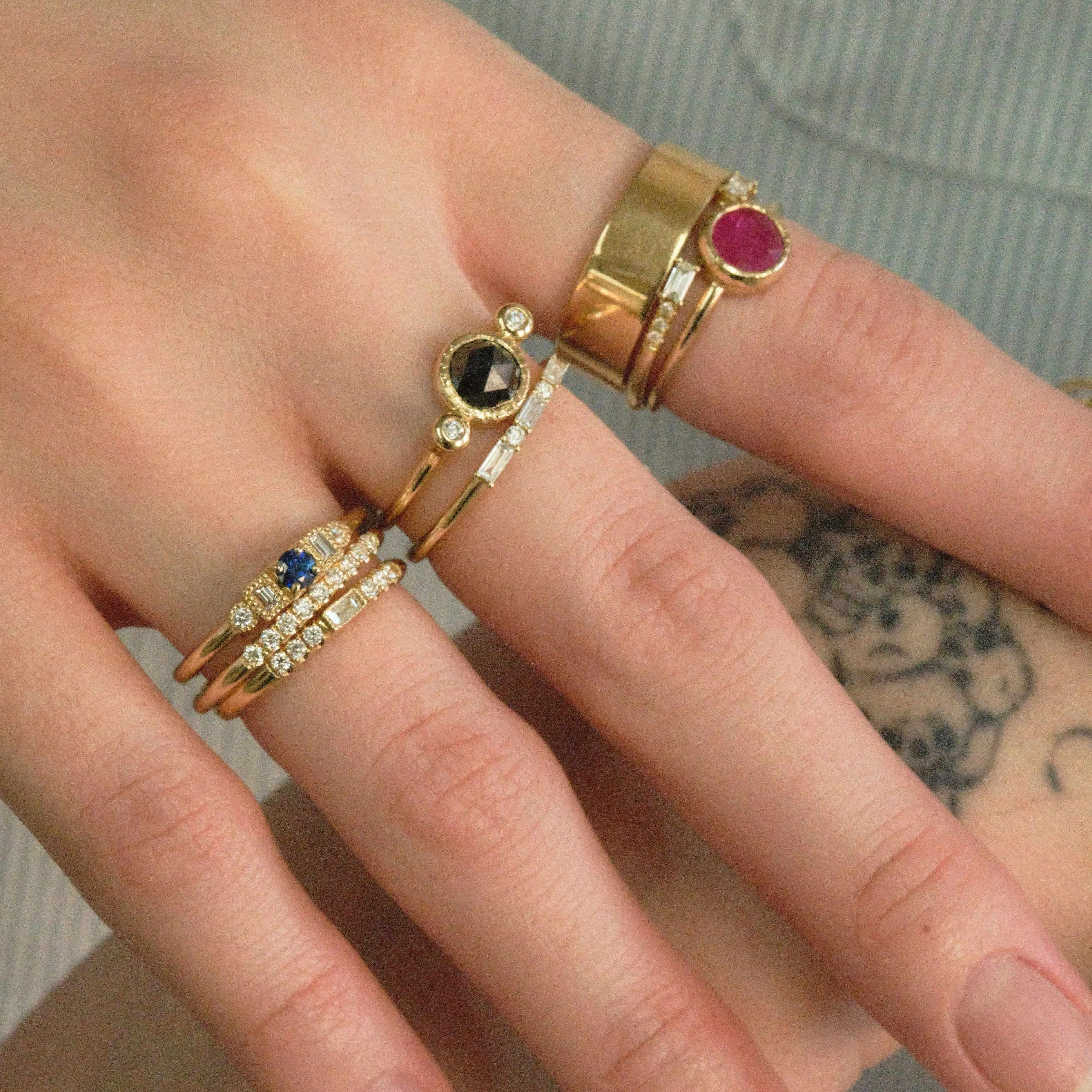 Diamond Baguette Equilibrium Cuff Ring