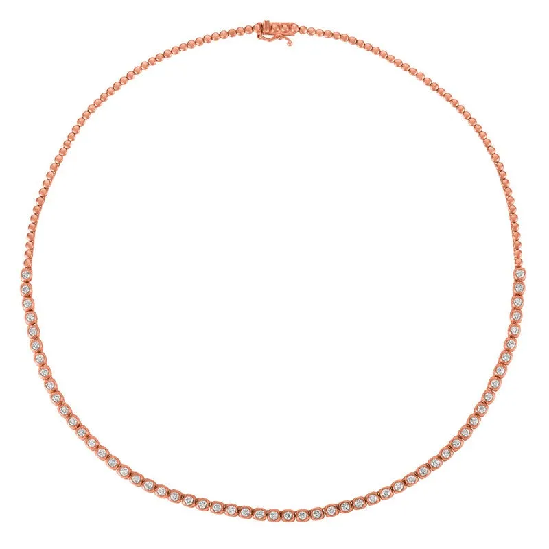 DIAMOND BEZEL NECKLACE 14K GOLD (2.5 CTW)