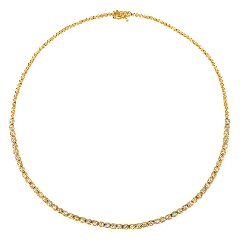 DIAMOND BEZEL NECKLACE 14K GOLD (2.5 CTW)