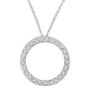 DIAMOND CIRCLE NECKLACE PENDANT 14K GOLD 14K (0.25 CTW)