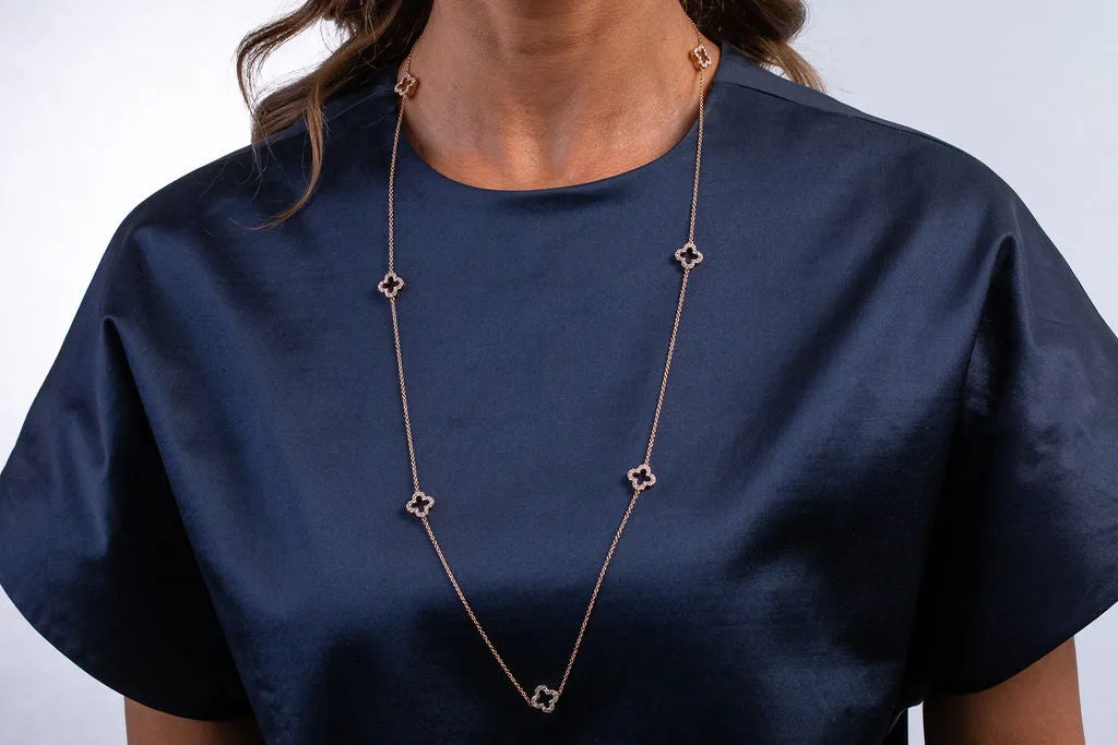 Diamond Clover Station Necklace