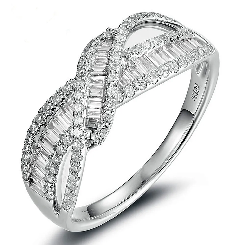 Diamond Criss Cross Overlapping Ring