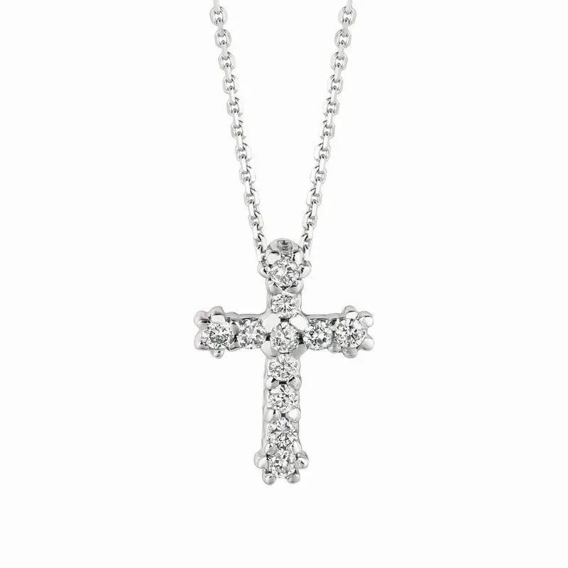 DIAMOND CROSS NECKLACE 14K GOLD (0.1 CTW)
