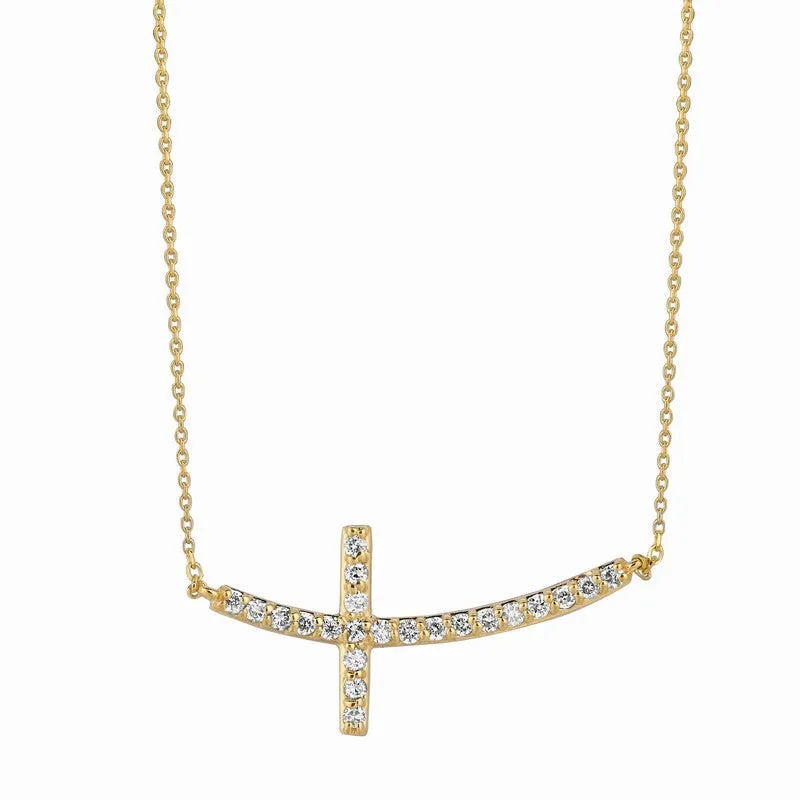 DIAMOND CROSS NECKLACE 14K GOLD (0.5 CTW) 2