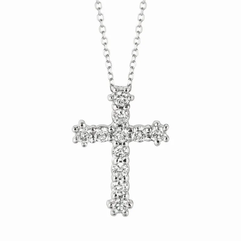 DIAMOND CROSS NECKLACE 14K GOLD (0.54 CTW)