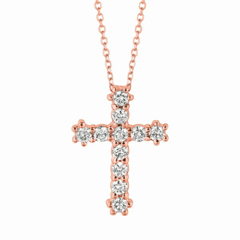 DIAMOND CROSS NECKLACE 14K GOLD (0.54 CTW)