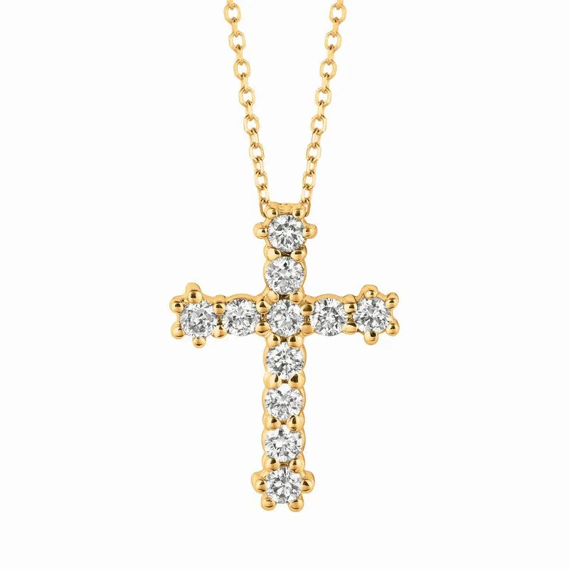 DIAMOND CROSS NECKLACE 14K GOLD (0.54 CTW)