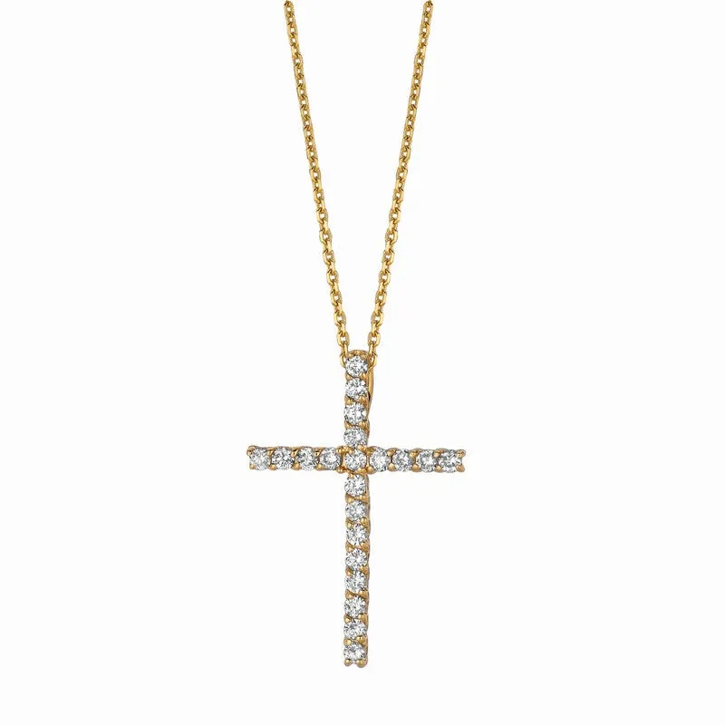 DIAMOND CROSS NECKLACE 14K GOLD (0.75 CTW) 1