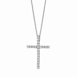 DIAMOND CROSS NECKLACE 14K GOLD (0.75 CTW) 1
